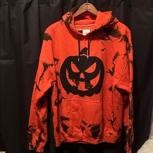 Orange and Black Pumpkin Hoodie Unisex Women M, Men S